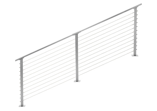 10 ft. Stair Cable Railing, 36 in. Base Mount, Grey , Stainless