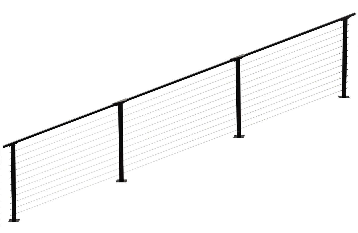 15 ft. Black Stair Cable Railing 36 in. Base Mount , Stainless