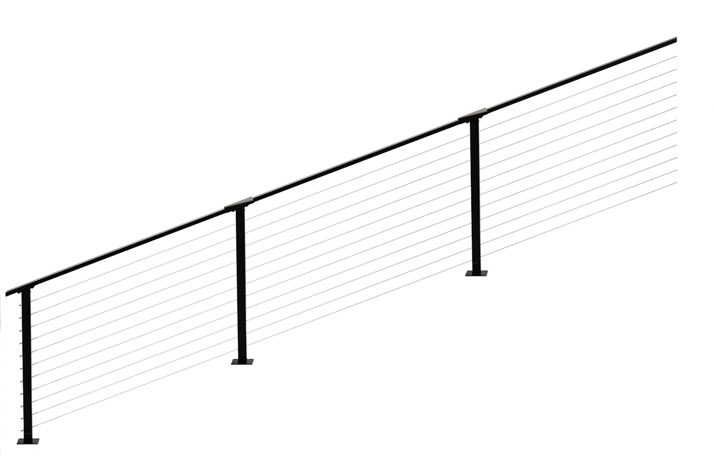 26 ft. Black Stair Cable Railing 36 in. Base Mount , Stainless