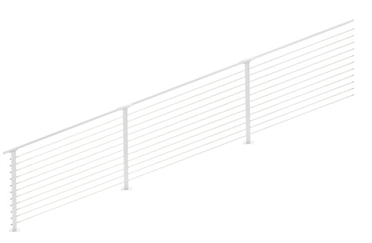 24 ft. Stair Cable Railing in White , Stainless