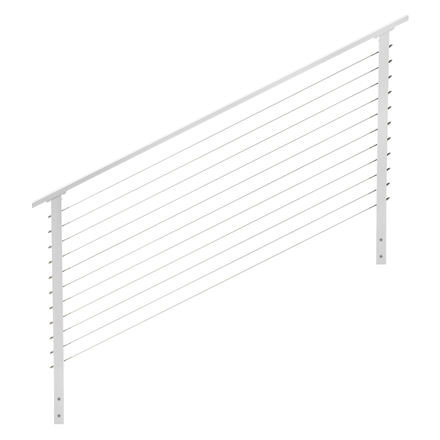 4 ft. Stair Cable Railing, 36 in. Face Mount, White , Stainless