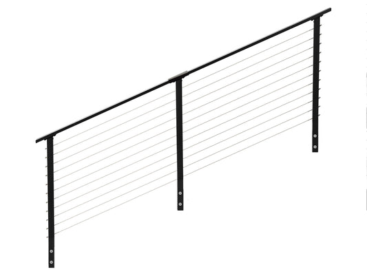 7 ft. Stair Cable Railing, 36 in. Face Mount in Black