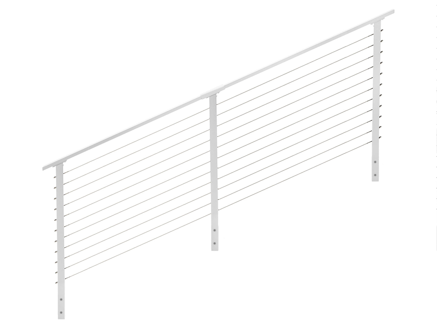 10 ft. Stair Cable Railing, 36 in. Face Mount, White