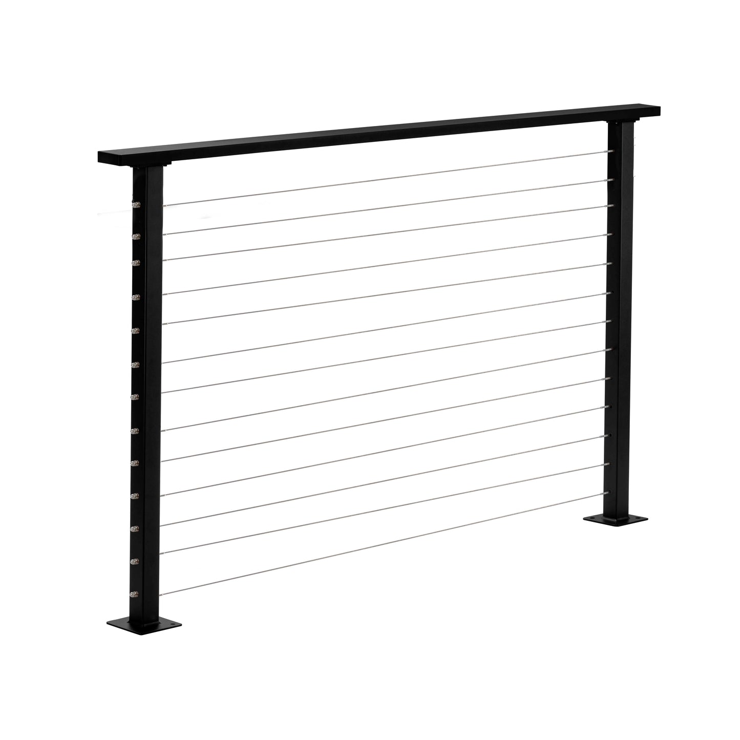 6 ft. Deck Cable Railing, 42 in. Base Mount, Black