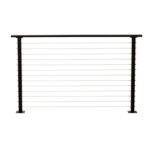 5 ft. Deck Cable Railing, 42 in. Base Mount, Black , Stainless