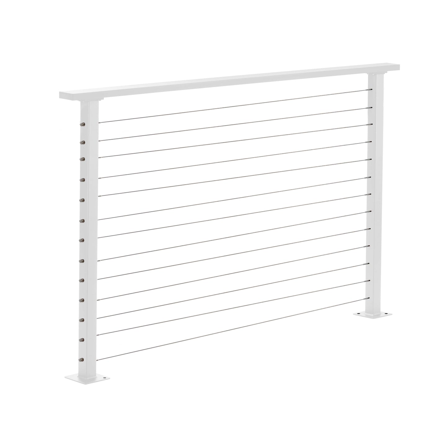 5 ft. Deck Cable Railing, 42 in. Base Mount, White , Stainless