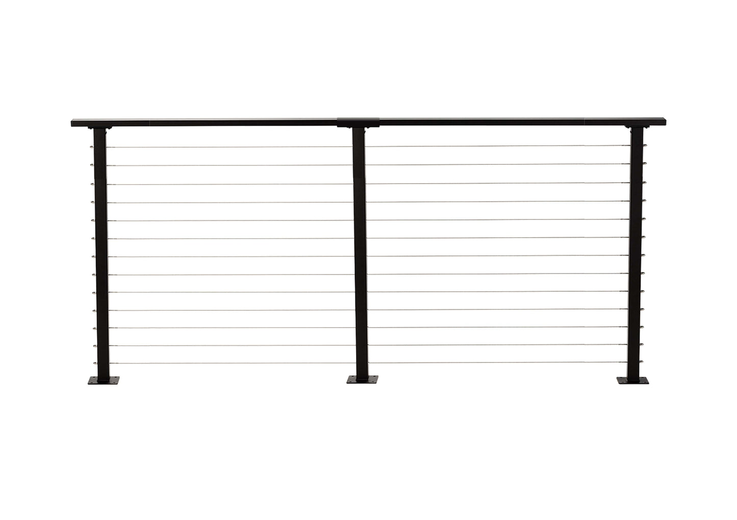 12 ft. Deck Cable Railing, 42 in. Base Mount, Black , Stainless