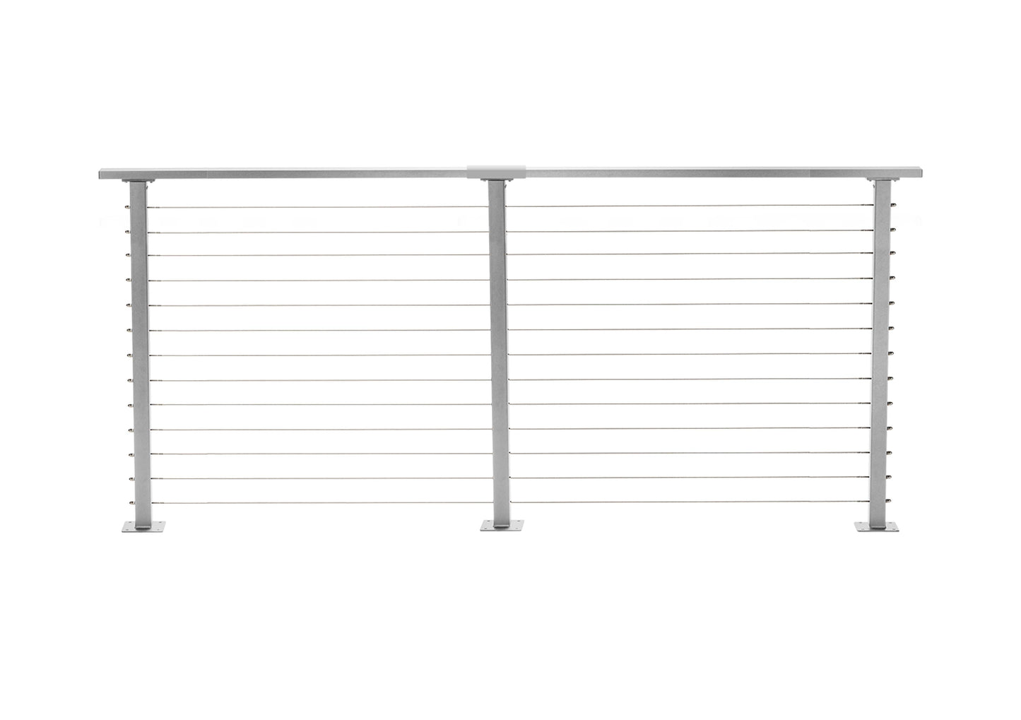 10 ft. Deck Cable Railing, 42 in. Base Mount in Grey