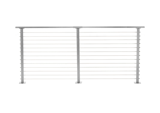 10 ft. Deck Cable Railing, 42 in. Base Mount in Grey