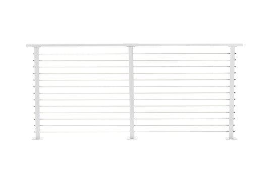 10 ft. Deck Cable Railing, 42 in. Base Mount, White