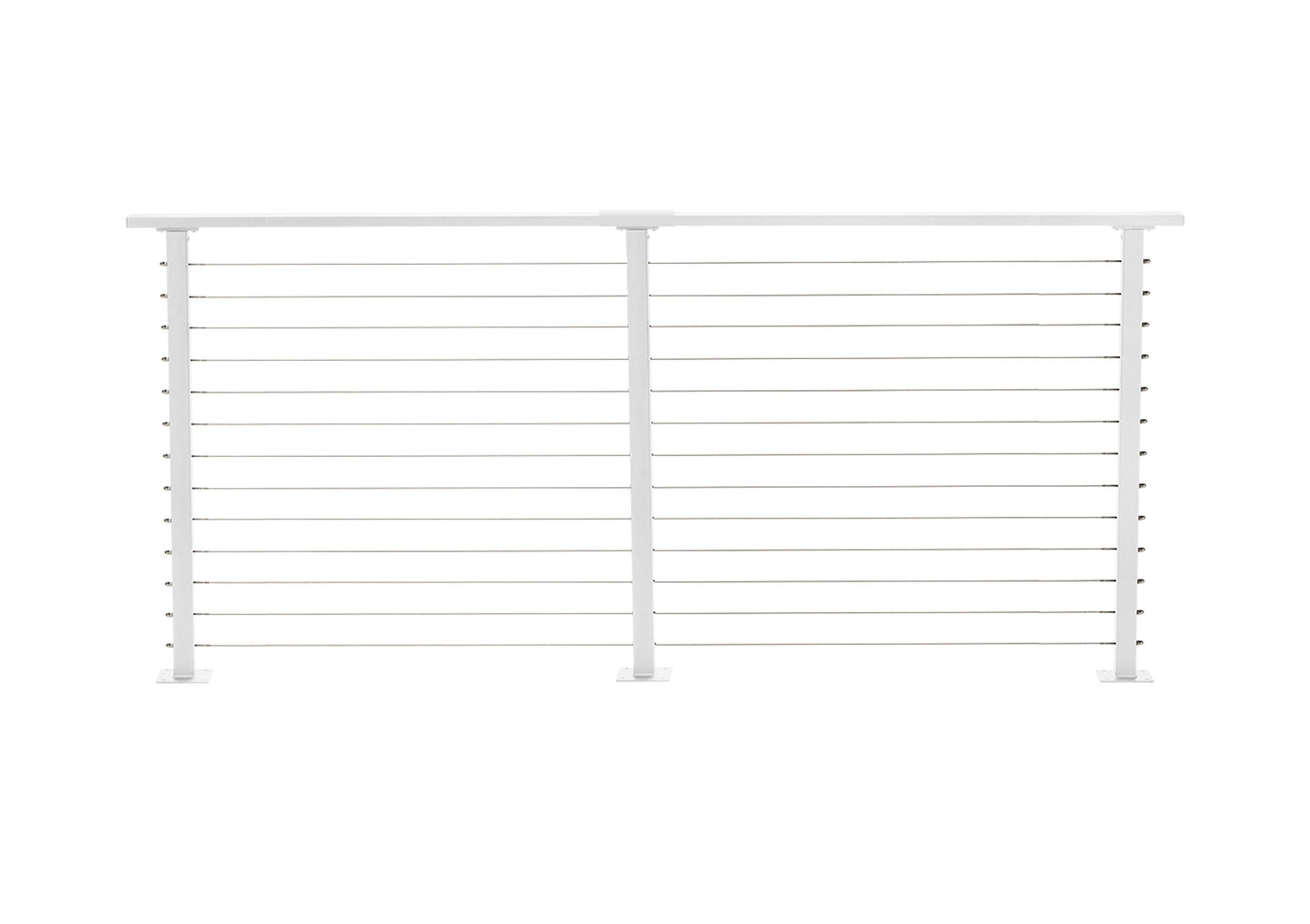 11 ft. Deck Cable Railing, 42 in. Base Mount, White , Stainless