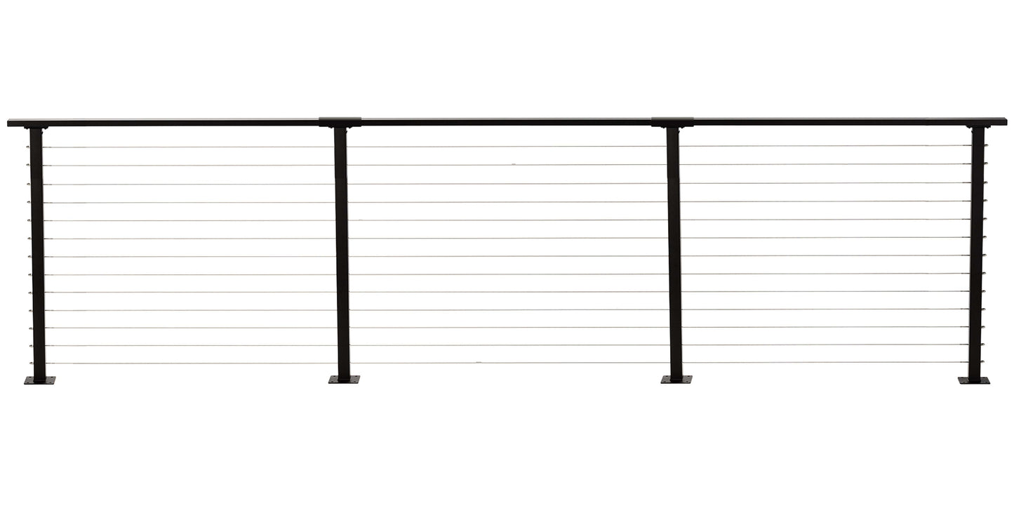 18 ft. Deck Cable Railing, 42 in. Base Mount, Black