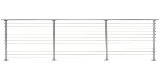 15 ft. Deck Cable Railing, 42 in. Base Mount, Grey , Stainless