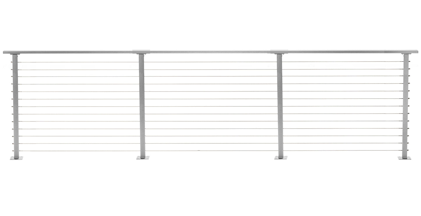 16 ft. Deck Cable Railing, 42 in. Base Mount in Grey