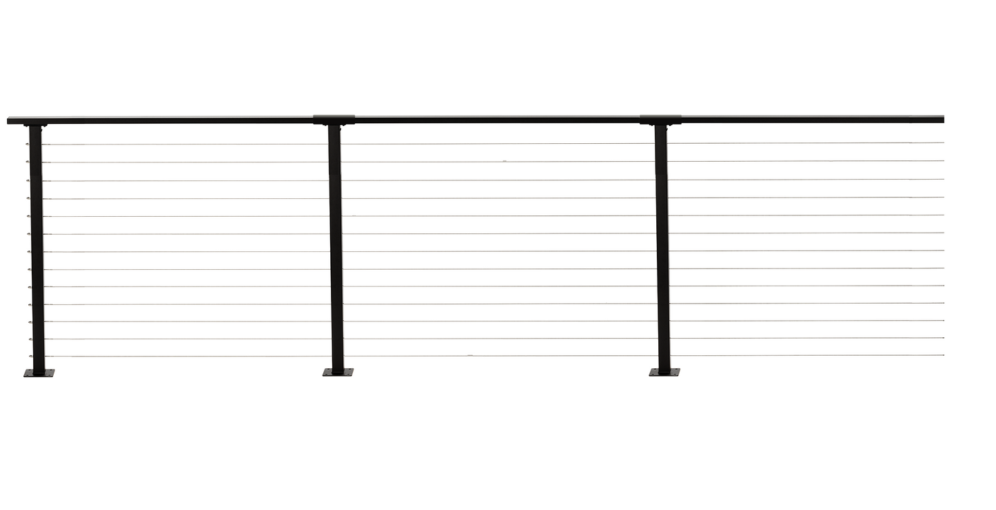 19 ft. Deck Cable Railing, 42 in. Base Mount, Black