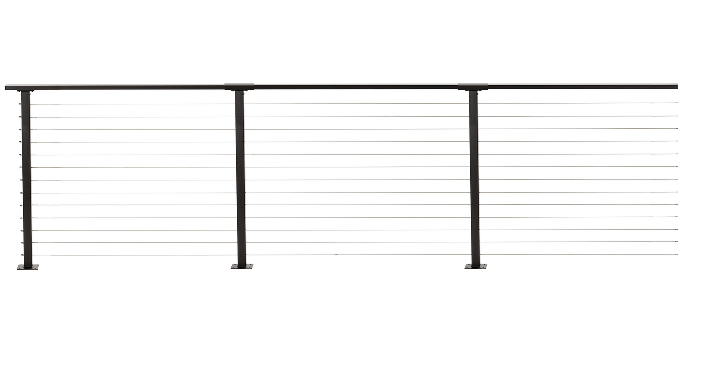 25 ft. x 42 in. Bronze Deck Cable Railing, Base Mount , Stainless