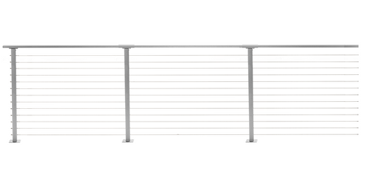 19 ft. Deck Cable Railing, 42 in. Base Mount in Grey