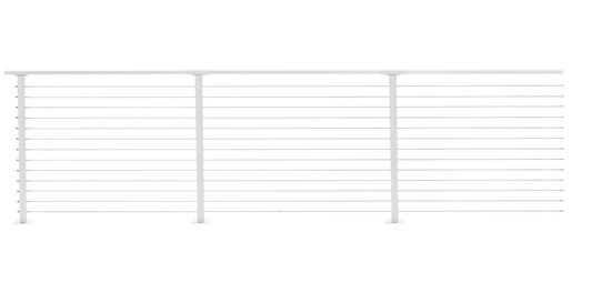 22 ft. Deck Cable Railing, 42 in. Base Mount, White , Stainless