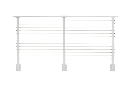 11 ft. Deck Cable Railing, 42 in. Face Mount in White