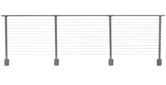 13 ft. Deck Cable Railing, 42 in. Face Mount, Grey