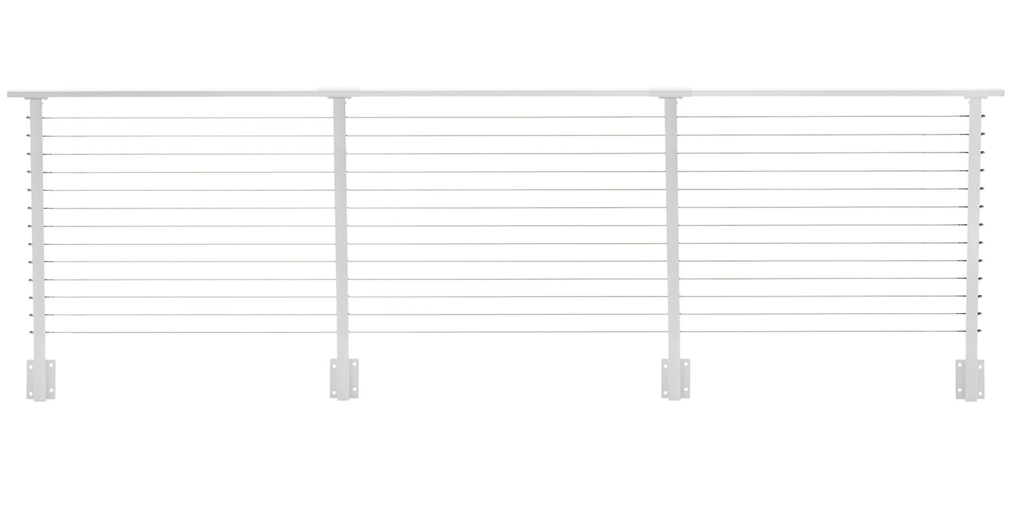 17 ft. Deck Cable Railing, 42 in. Face Mount in White