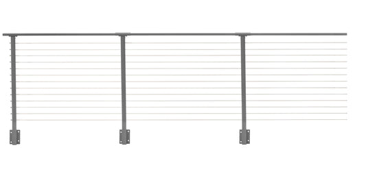 71 ft. Deck Cable Railing, 42 in. Face Mount, Grey , Stainless