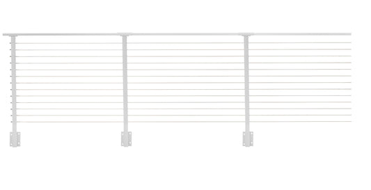 22 ft. x 42 in. White Deck Cable Railing, Face Mount