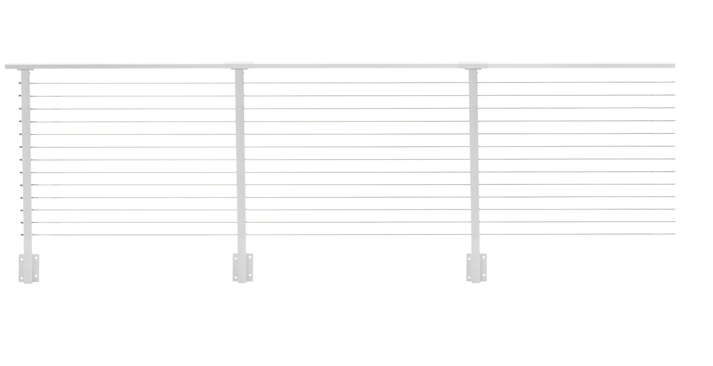 56 ft. Deck Cable Railing, 42 in. Face Mount, White