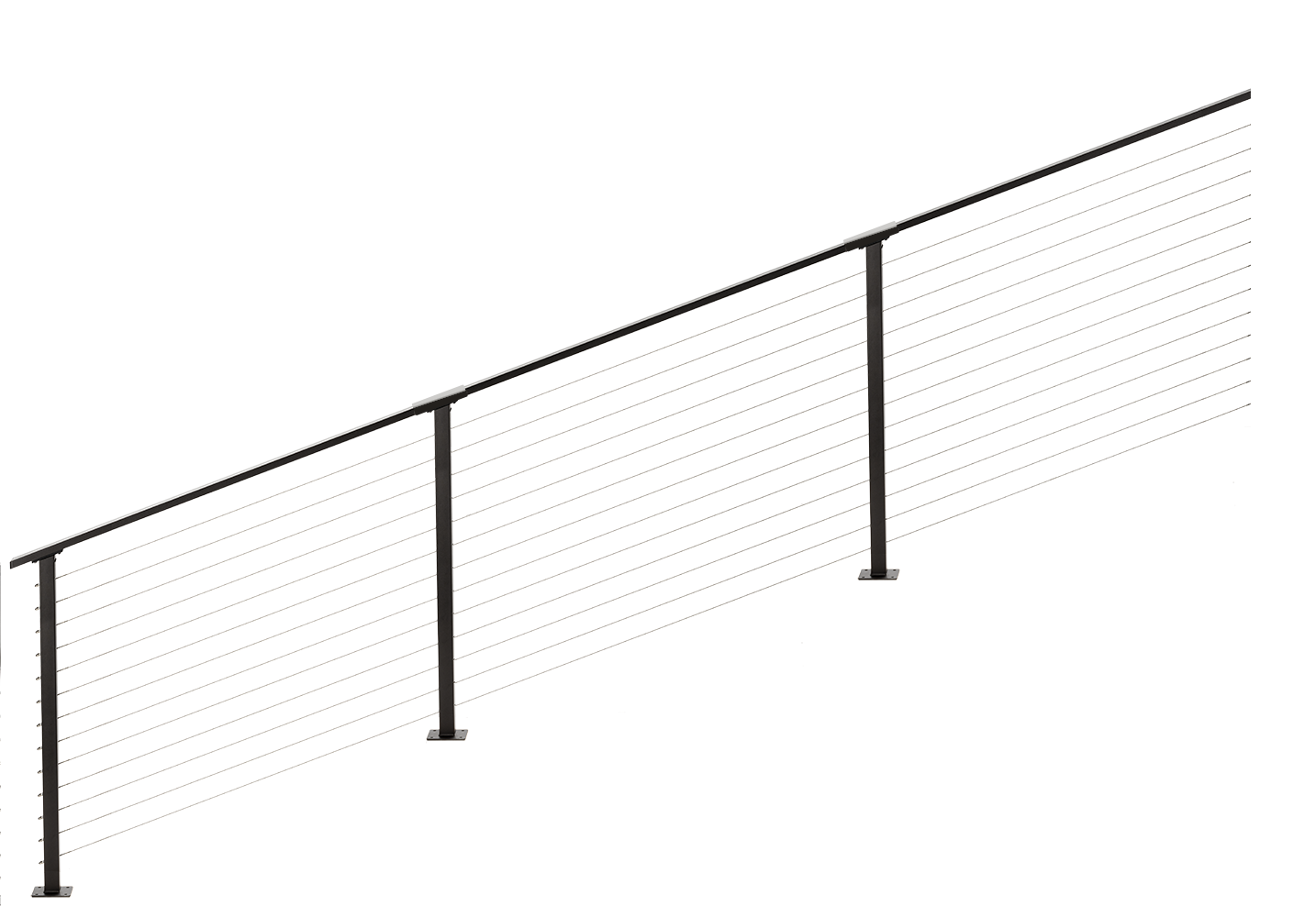 22 ft. Stair Cable Railing: 42 in. Base Mount: Bronze , Stainless