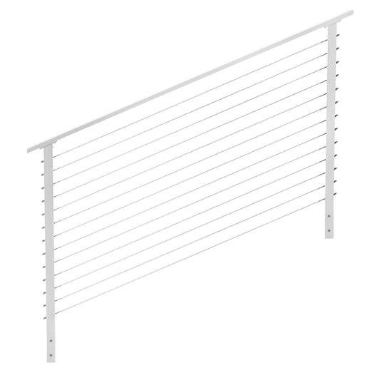5 ft. Stair Cable Railing, 42 in. Face Mount, White , Stainless