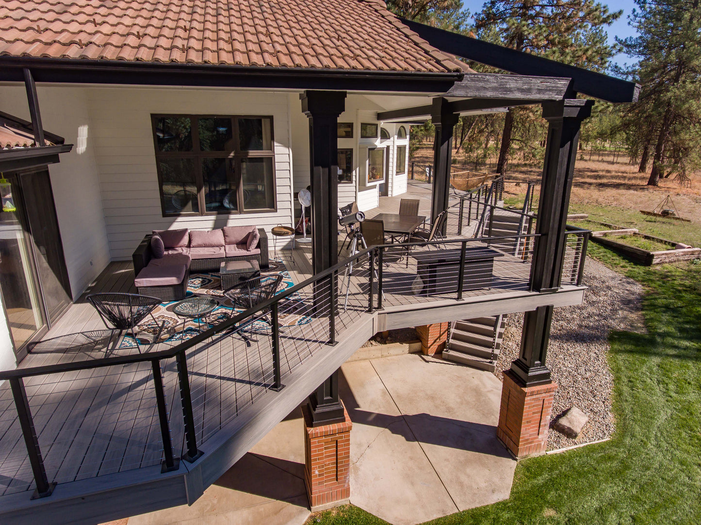 34 ft. x 36 in. Bronze Deck Cable Railing, Face Mount