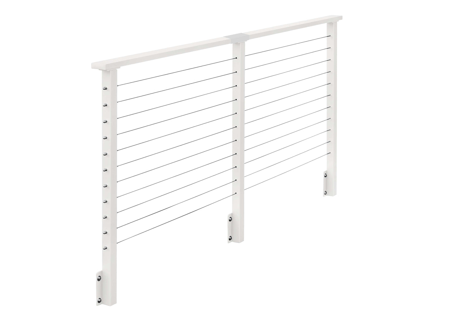 12 ft. Deck Cable Railing, 36 in. Face Mount, White