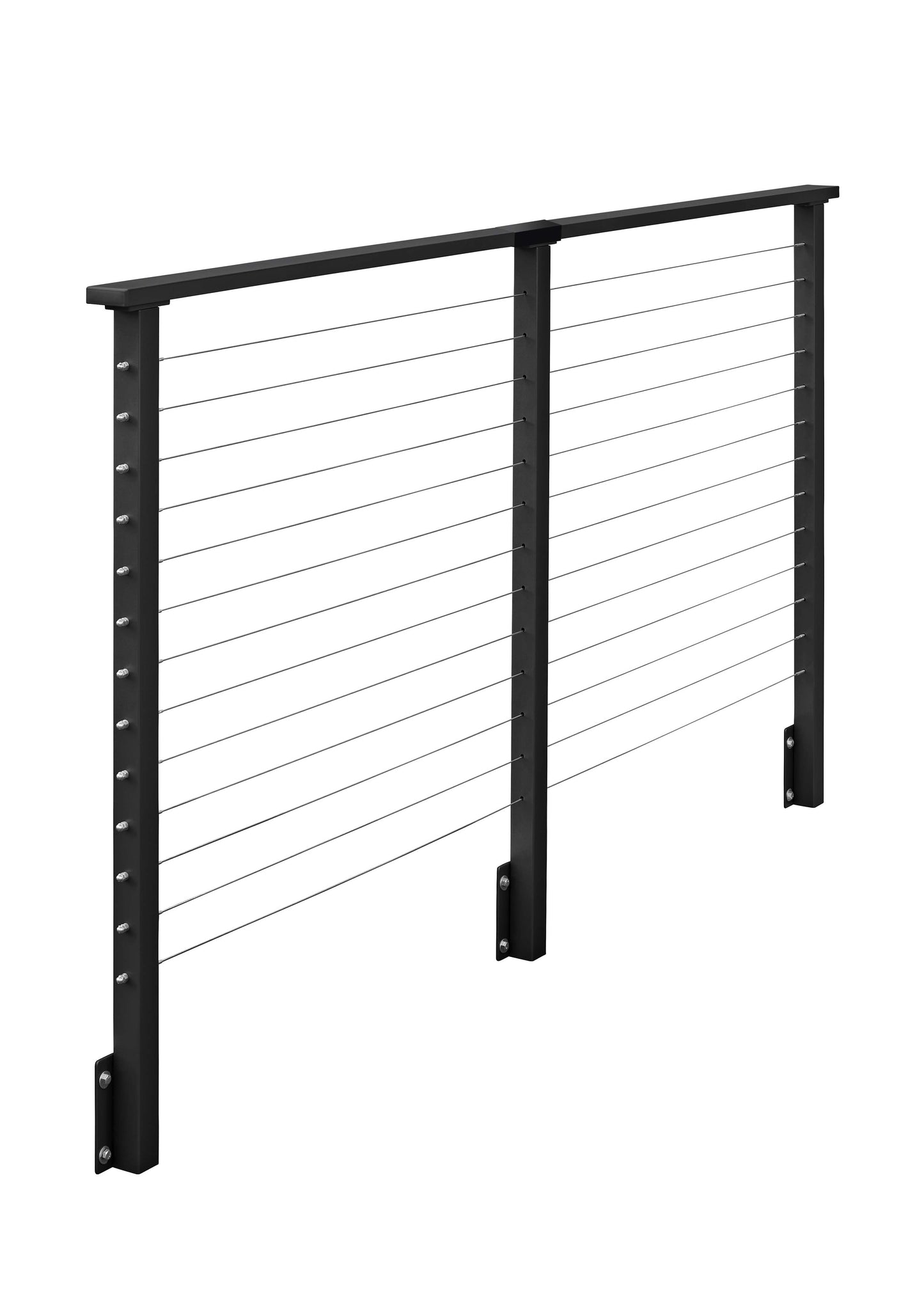 12 ft. Deck Cable Railing, 42 in. Face Mount, Black