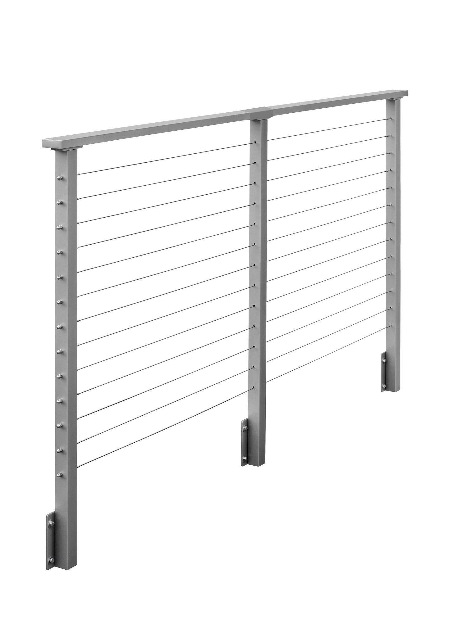 10 ft. Deck Cable Railing, 42 in. Face Mount, Grey , Stainless