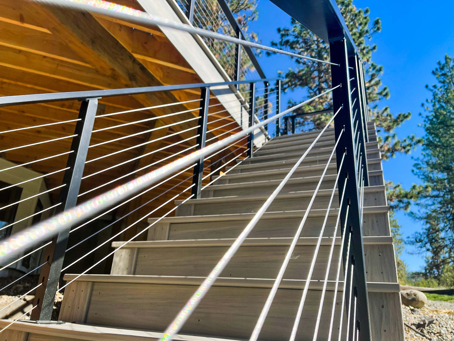 24 ft. White Stair Cable Railing 42 in. Face Mount , Stainless
