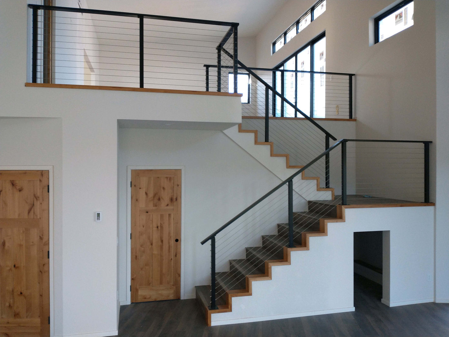 17 ft. Stair Cable Railing: 42 in. Face Mount: White