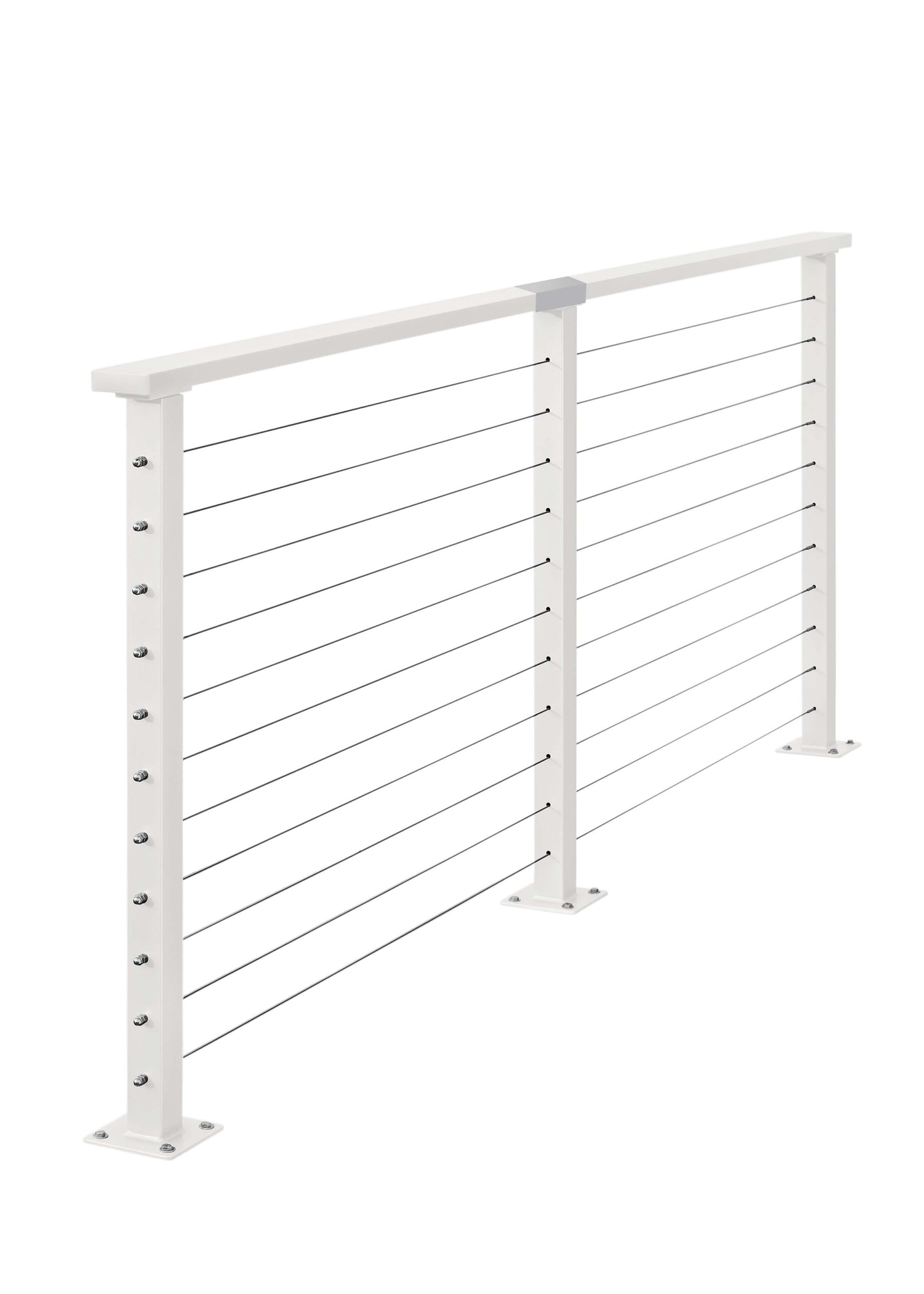 10 ft. Deck Cable Railing, 36 in. Base Mount, White