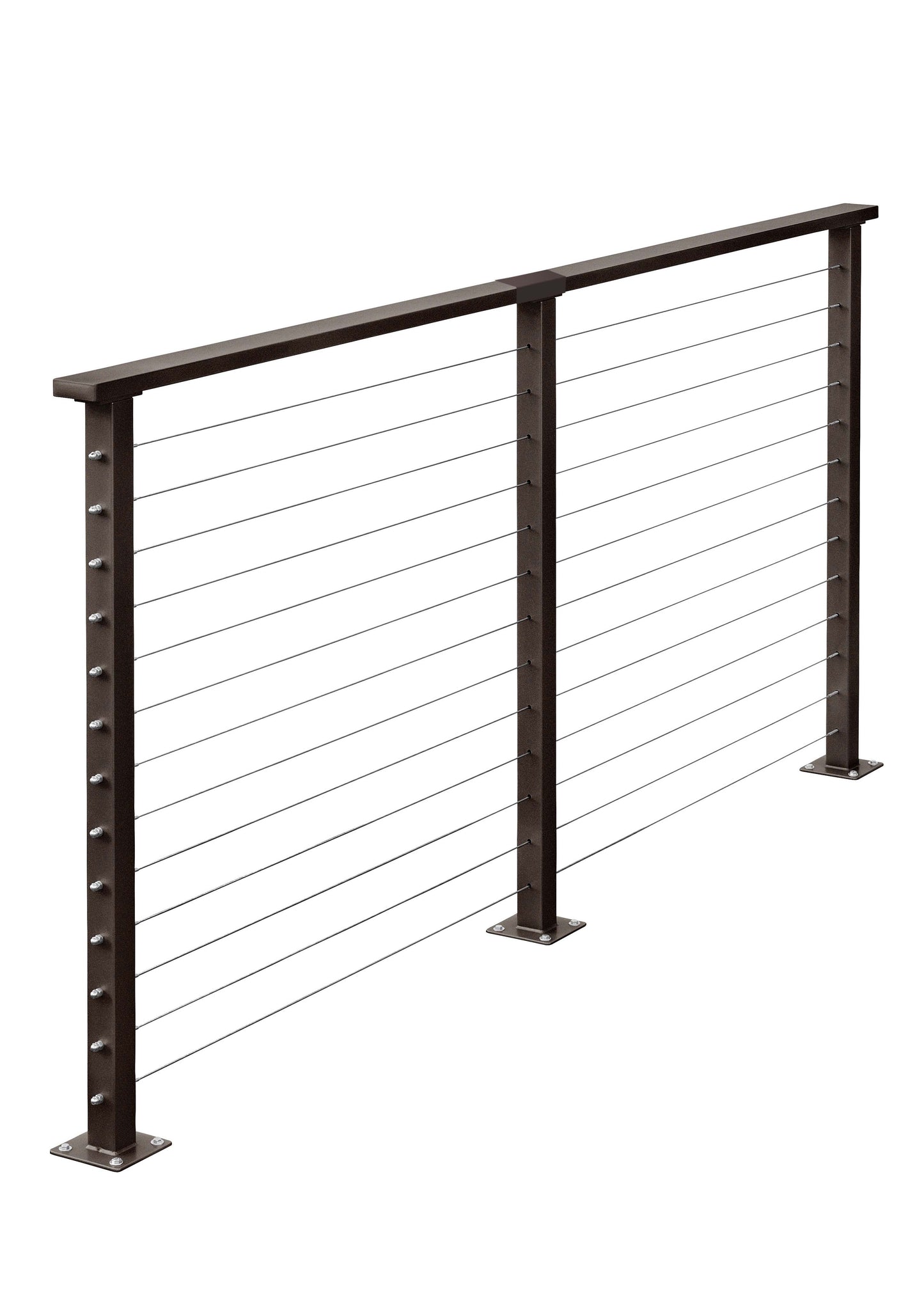 9 ft. Deck Cable Railing, 42 in. Base Mount, Bronze , Stainless