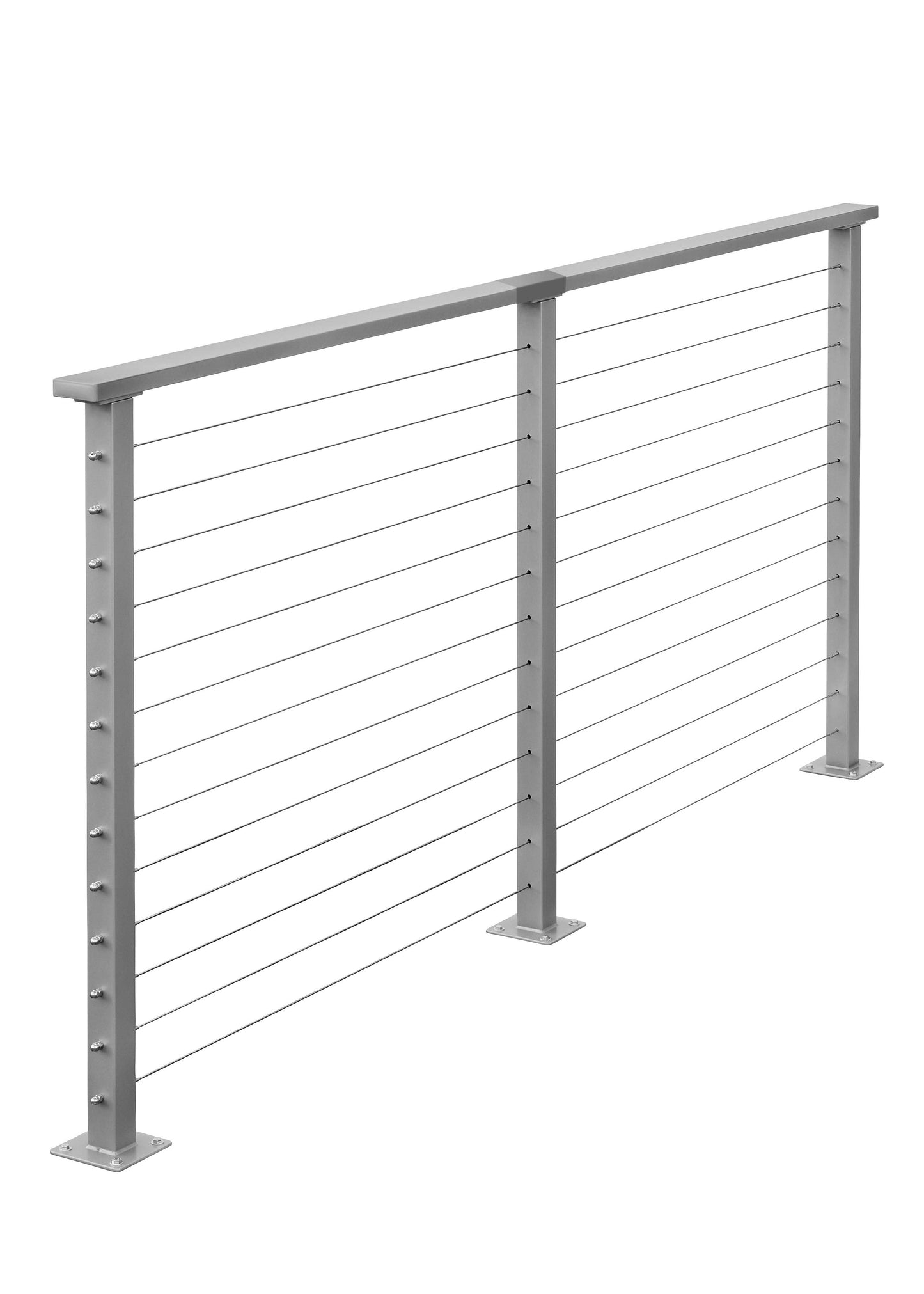 12 ft. Deck Cable Railing, 42 in. Base Mount, Grey