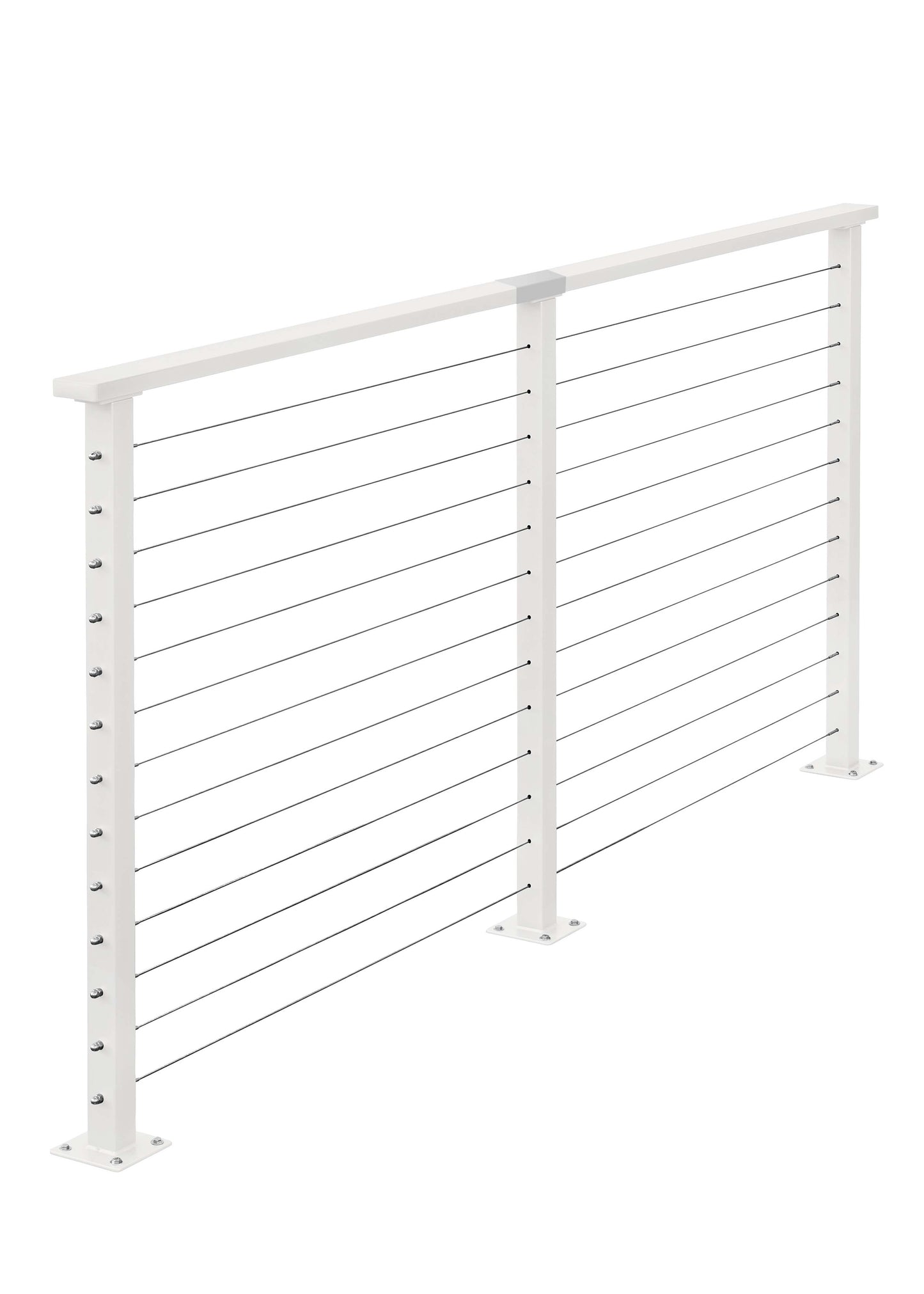 8 ft. Deck Cable Railing, 42 in. Base Mount, White