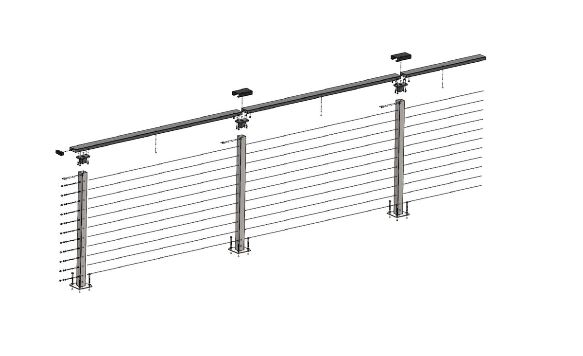 24 ft. Deck Cable Railing, Bronze , Stainless