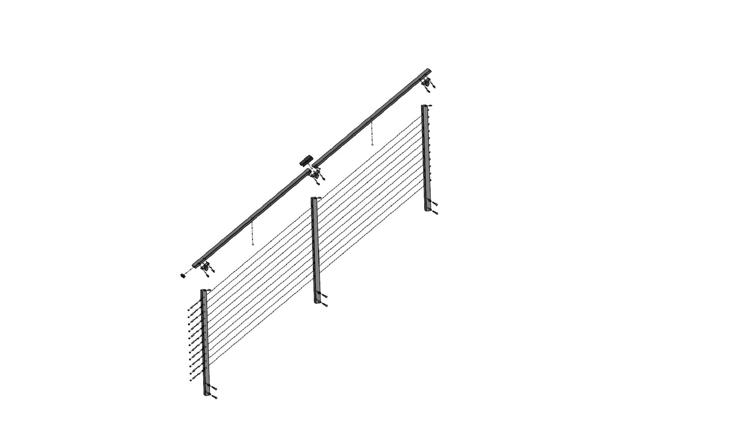 12 ft. Stair Cable Railing, 42 in. Face Mount, Grey